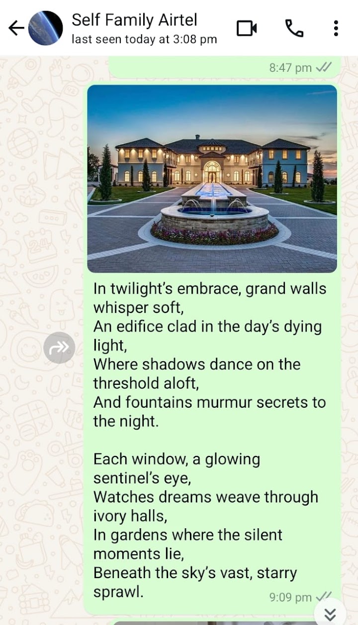 Official Google Play screenshot: a PicPoem creation shared in a conversation